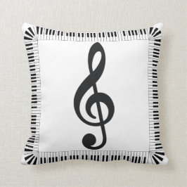 Piano Treble Bass Clef Sierkussen 16 x 16 inch