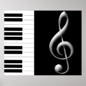 Piano Treble Clef Poster (Voorkant)