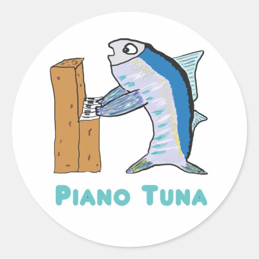 Piano Tuner (tonijn) Ronde Sticker (Voorkant)