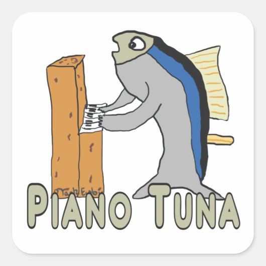 Piano Tuner (tonijn) Vierkante Sticker (Voorkant)