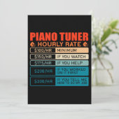 Piano Tuner  uurtarief Kaart (Staand voorkant)