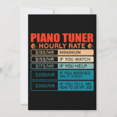 Piano Tuner  uurtarief Kaart (Achterkant)