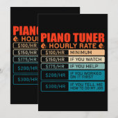 Piano Tuner  uurtarief Kaart (Voorkant / Achterkant)