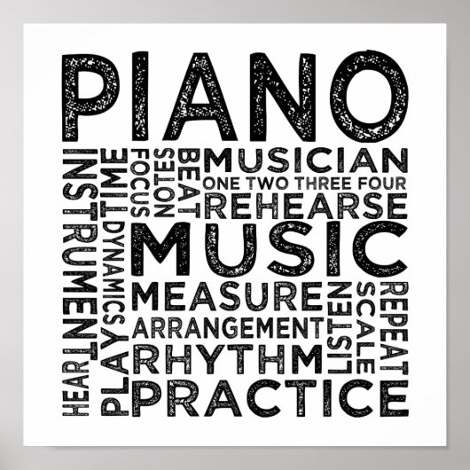 Piano Typografie Poster (Voorkant)