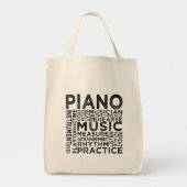Piano Typografie Tote Bag (Voorkant)