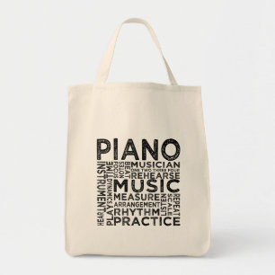 Piano Typografie Tote Bag