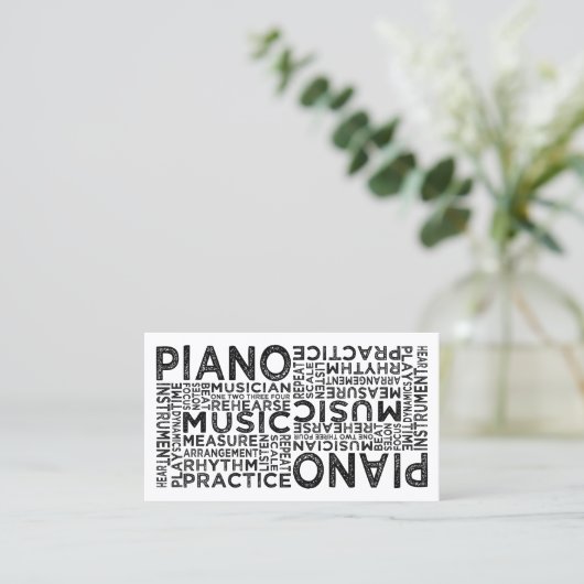 Piano Typografie Visitekaartje (Staand voorkant)