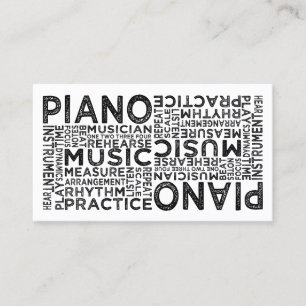 Piano Typografie Visitekaartje