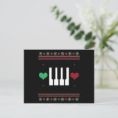 Piano Ugly KerstSweater Pianist Xmas Briefkaart (Staand voorkant)