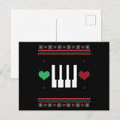 Piano Ugly KerstSweater Pianist Xmas Briefkaart (Voorkant / Achterkant)