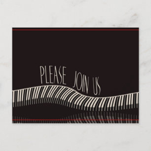 Piano-uitnodiging briefkaart