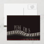 Piano-uitnodiging briefkaart (Voorkant / Achterkant)