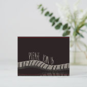 Piano-uitnodiging briefkaart (Staand voorkant)