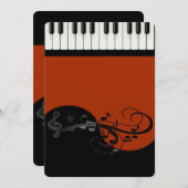 Piano-uitnodiging Kaart (Voorkant / Achterkant)