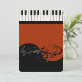 Piano-uitnodiging Kaart (Staand voorkant)