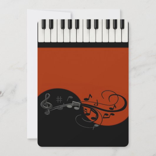 Piano-uitnodiging Kaart (Voorkant)