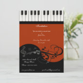 Piano-uitnodiging Kaart (Staand voorkant)