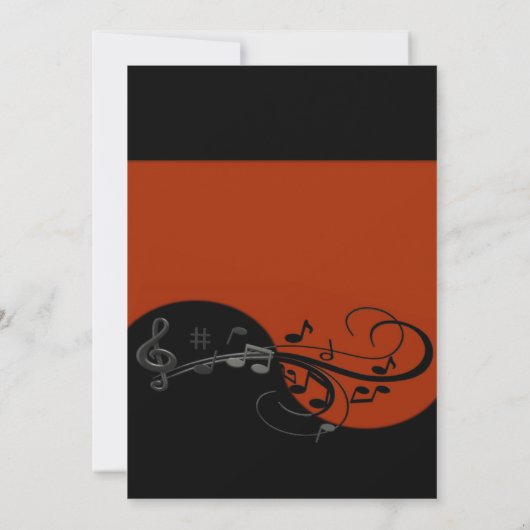 Piano-uitnodiging Kaart (Achterkant)