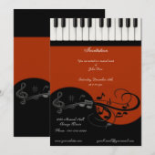 Piano-uitnodiging Kaart (Voorkant / Achterkant)