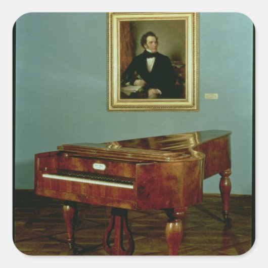 Piano van Franz Peter Schubert Vierkante Sticker (Voorkant)