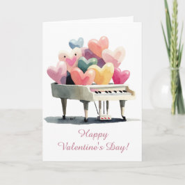 Piano van Liefdes Hartjes Valentijnsdag Kaart