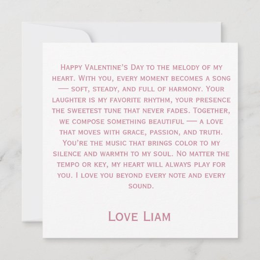 Piano van Liefdesharten Valentijnsdag Kaart (Achterkant)