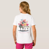 Piano van liefdesharten Valentijnsdag T-shirt (Achterkant volledig)