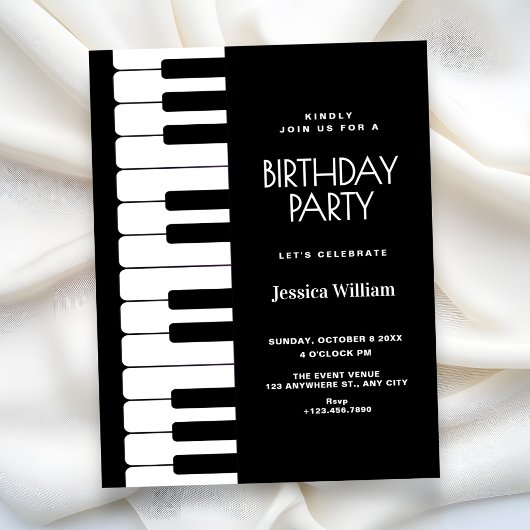 Piano verjaardag kaart