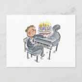 Piano verjaardagstaart briefkaart (Voorkant)