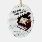 Piano-versie waarmee het geluid wordt weergegeven  keramisch ornament (Rechts)