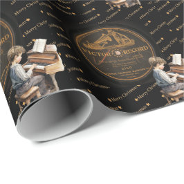 Piano Victor Vintage Muziekreeks Kind Cadeaupapier