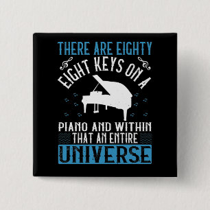 Piano - vierkante button 5,1 cm