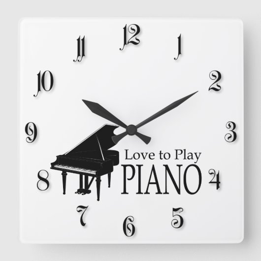 Piano Vierkante Klok (Voorkant)