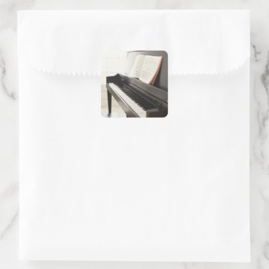 Piano Vierkante Sticker (Tas)