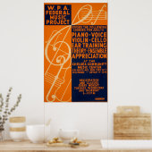 Piano Violin Classes 1939  WPA-Poster Poster (Keuken)