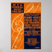 Piano Violin Classes 1939 WPA-Poster Poster (Voorkant)