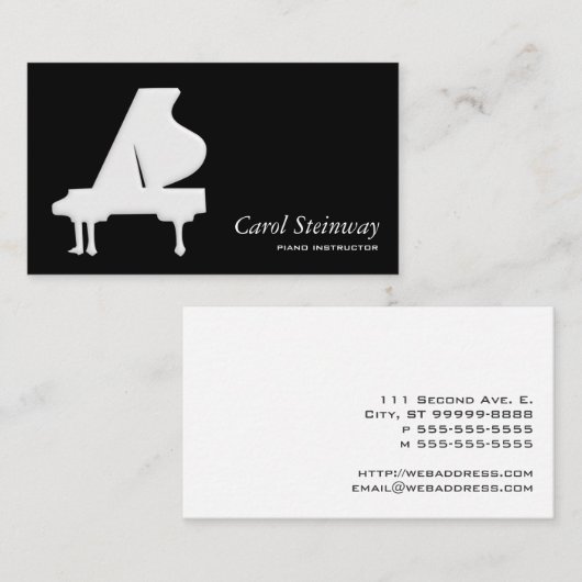 Piano Visitekaartje (Voorkant / Achterkant)