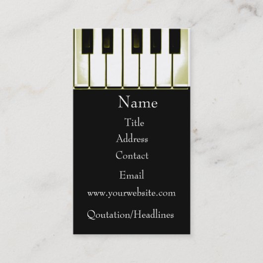 Piano Visitekaartje (Voorkant)