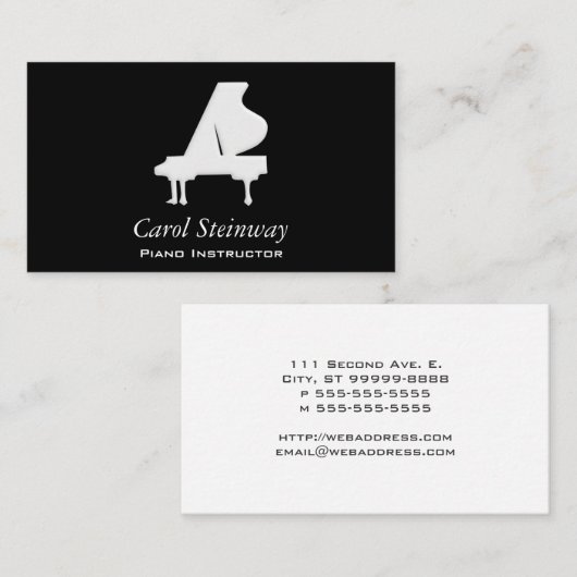 Piano Visitekaartje (Voorkant / Achterkant)