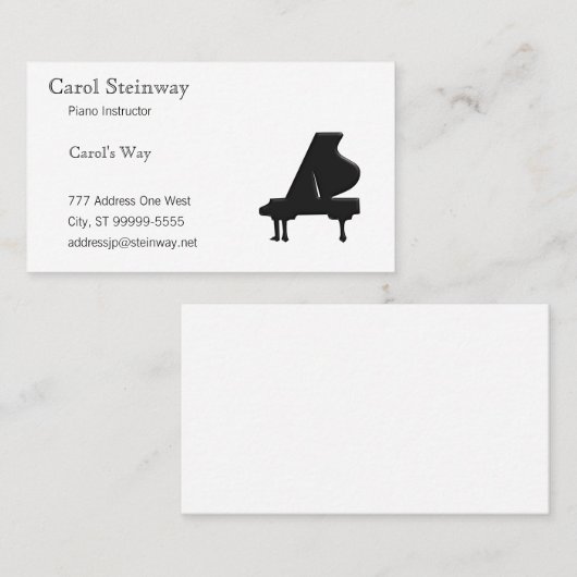 Piano Visitekaartje (Voorkant / Achterkant)