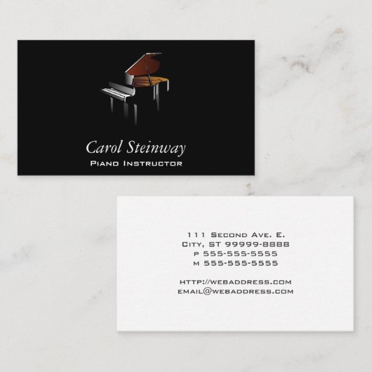 Piano Visitekaartje (Voorkant / Achterkant)