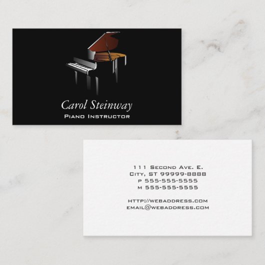 Piano Visitekaartje (Voorkant / Achterkant)