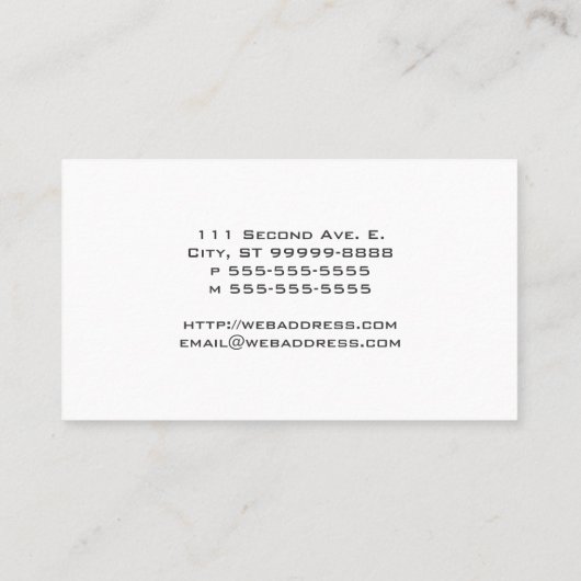 Piano Visitekaartje (Achterkant)