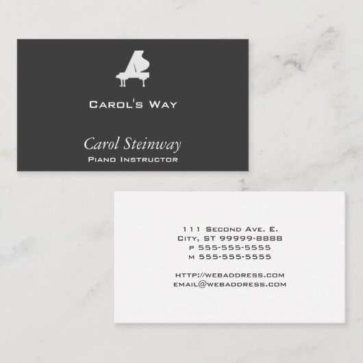 Piano Visitekaartje (Voorkant / Achterkant)