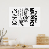 Piano voelt de muziek poster (Keuken)