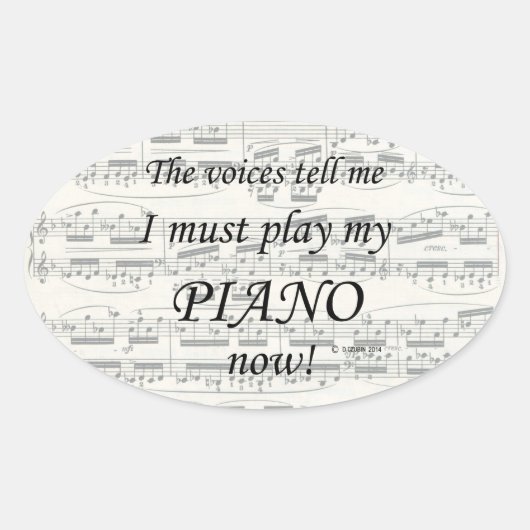 Piano Voices zegt dat hij ovaal moet spelen Ovale Sticker (Voorkant)