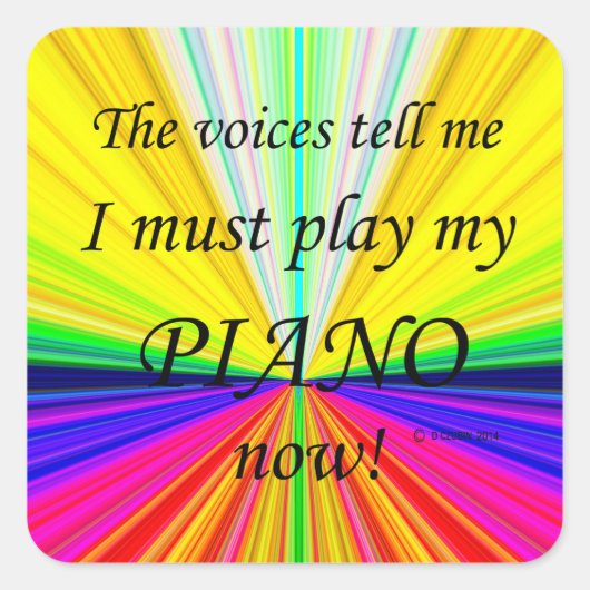 Piano Voices zegt dat hij vierkant Sticker moet sp (Voorkant)