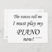 Piano Voices zegt dat je moet spelen Briefkaart (Voorkant / Achterkant)