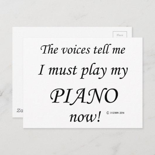 Piano Voices zegt dat je moet spelen Briefkaart (Voorkant / Achterkant)