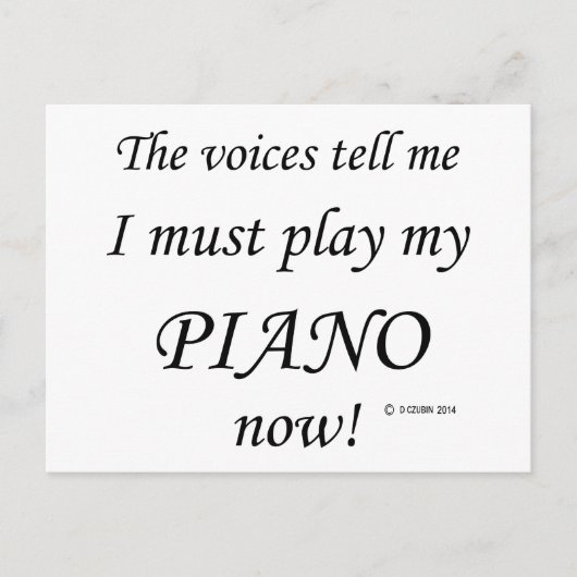 Piano Voices zegt dat je moet spelen Briefkaart (Voorkant)